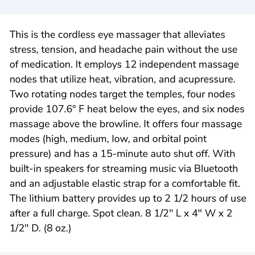 Heated eye massager. New in box!